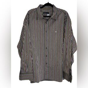 Rocawear vintage men’s long sleeve striped button down shirt size 2XL